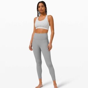 Lululemon High Rise Align with pockets 25’ Rhino Grey Sz 6